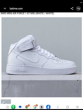 Nike Mens Air Force 1 07 MID LE Sneaker (White/White)